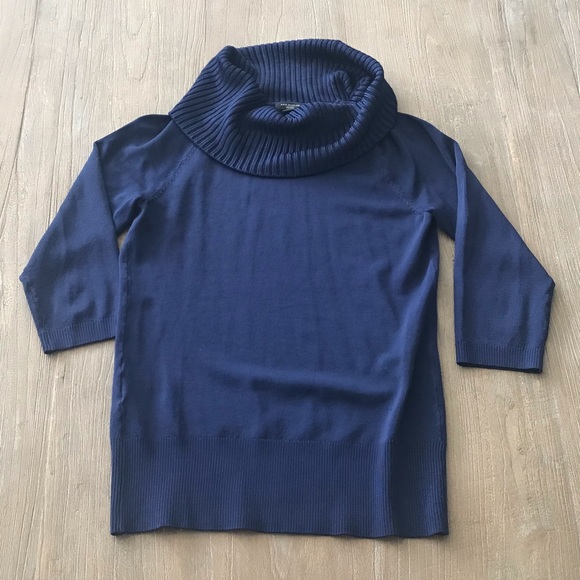 Ann Taylor Sweaters - Ann Taylor Navy Cowl Sweater Small Petite